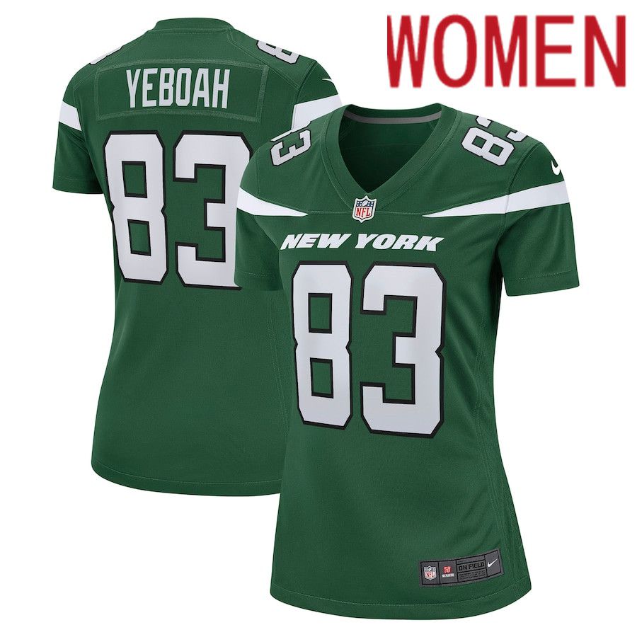 Women New York Jets #83 Kenny Yeboah Nike Gotham Green Team Game NFL Jersey